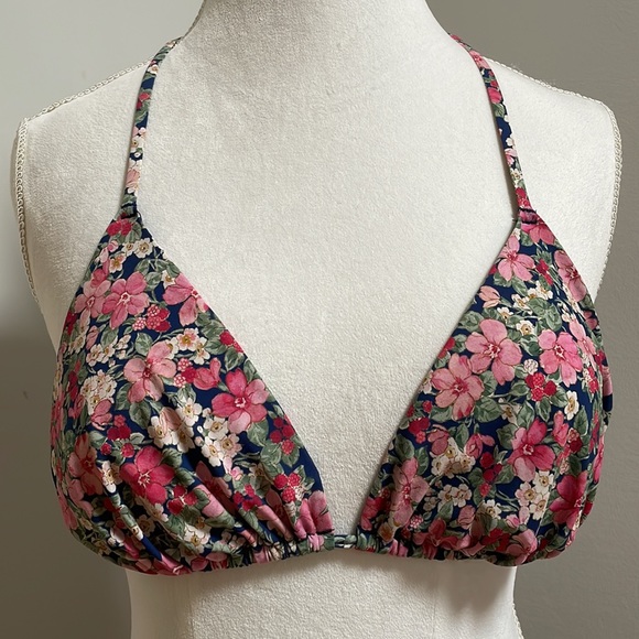 Triangle Bikini Tie Top & Bikini Tie Bottoms, Floral, Size 10 top & 8 bottom - Picture 5 of 15
